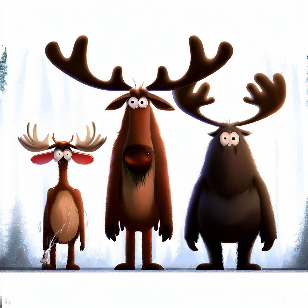 elk, moose, and sasquatch